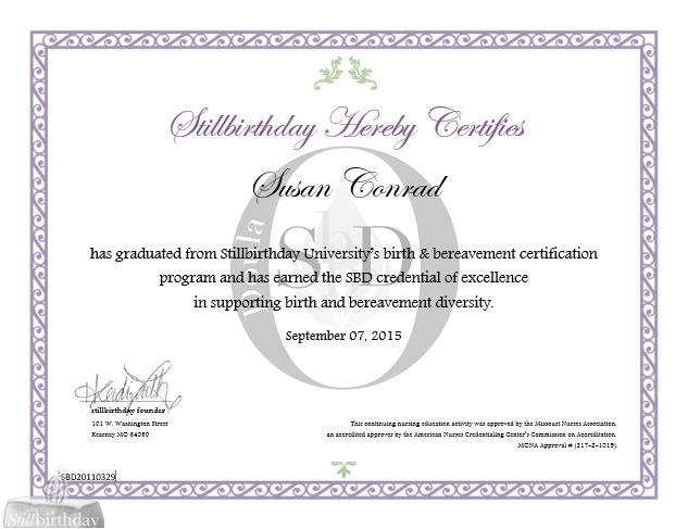 Stillbirthday Doula Certification